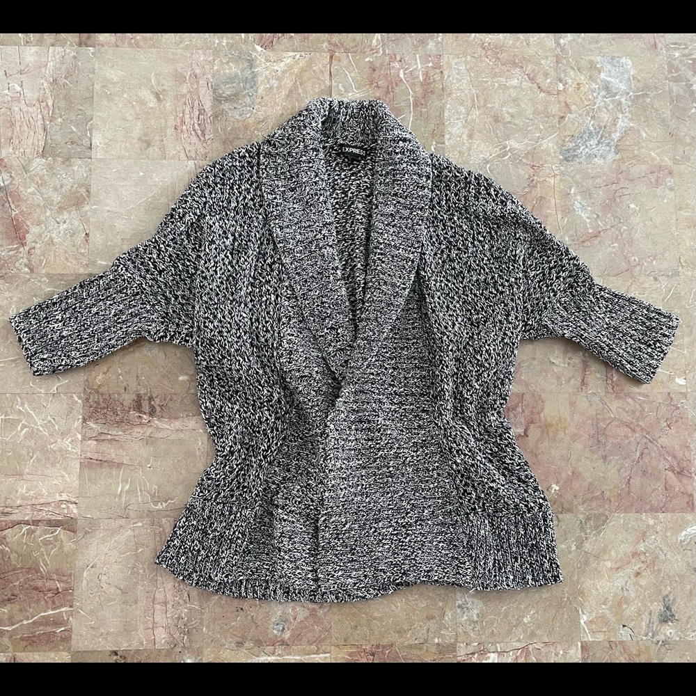 Express Cardigan Sweater Medium Black & White